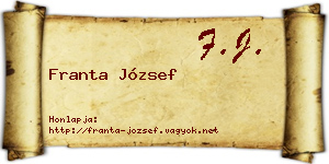 Franta József névjegykártya